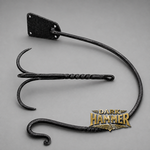 Gancho de Pared de Metal Forjado a Mano, Colgador Decorativo Rústico, Gancho para Colgar con Barra Retorcida para el Hogar, Hierro Forjado - Product Image 1