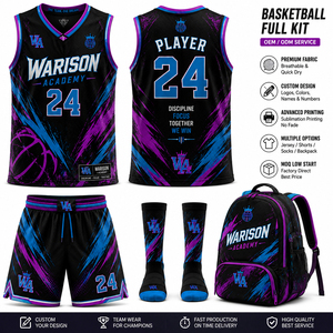 Customized Basketball Uniform Set For Adult's Sublimation Unisex Teamwear Basketball Training Uniform Kit With Customized Name - Product Image 5