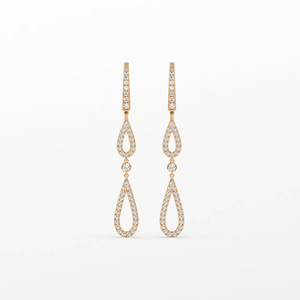 Pendientes de Diamantes Cultivados en Laboratorio con Forma de Corazón, Certificados por IGI, Chapados en Oro de 14 Quilates, Modernos y Elegantes para Mujer, Joyería de Lujo para Fiestas y Bodas - Product Image 3