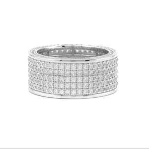 Bague de fiançailles et de mariage unisexe en moissanite taille ronde pour lui/elle - Cadeau d'anniversaire pour femme, bague en argent pour cadeau - Product Image 1