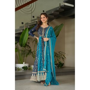 Hermoso vestido indio y paquistaní con Dupatta para ropa de fiesta - Product Image 6