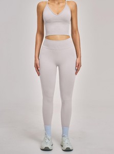 Conjunto Deportivo de Yoga para Mujer, Sin Costuras, de Alta Elasticidad, Color Sólido, para Otoño, Ajustado, para Gimnasio, Fitness, Running, Diseño Deportivo - Product Image 4