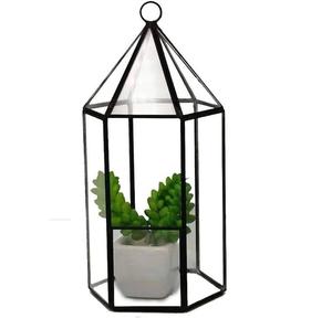 Terrarium en verre cristal géométrique unique fait à la main suspendu |   Support de plante d'intérieur écologique pour une décoration intérieure qui procure de l'air frais - Product Image 1