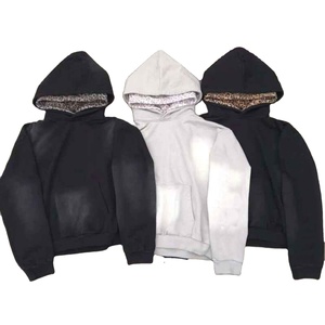 Ensemble survêtement homme personnalisé avec logo, effet délavé, en molleton de coton uni, respirant, pull chaud pour l'hiver - Product Image 2