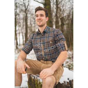 Trachten Hemden Traditional German Shirt Bavarian Men Shirt <b>Oktoberfest</b> Hemden Men Wear Checkered 100% Cotton Long Sleeve Shirt - Product Image 4