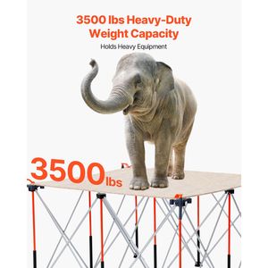 Banc de travail pliable portable 4,15 x 4,15 pi, capacité de charge de 3 500 lb, aucun assemblage requis pour le travail du bois - Product Image 5