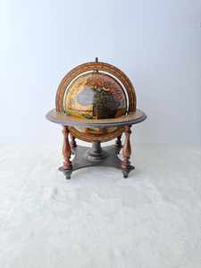 Globe terrestre rustique vintage avec carte antique, sur pied en bois, décoration historique de voyage pour bureau, bibliothèque, maison - Product Image 2