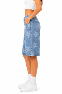 Shorts Jorts Personnalisés pour Femmes Grande Taille Tissu Personnalisé Taille Mi-Haute Coupe Ample Jean Boyfriend Sportif Été Streetwear Respirant - Product Image 3