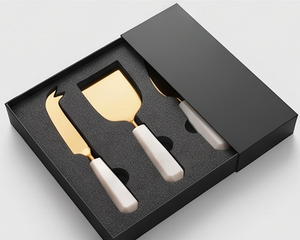 Ensemble de trancheurs à fromage en acier inoxydable avec élégantes poignées en marbre blanc, durables, tranchants, parfaits pour les restaurants, les mariages et les dîners - Product Image 4
