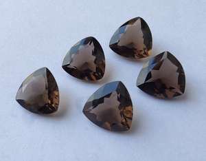 Cuarzo Ahumado Natural, Corte Facetado en Forma de Trillón, Calibrado, Gema Suelta para Joyería - Product Image 5
