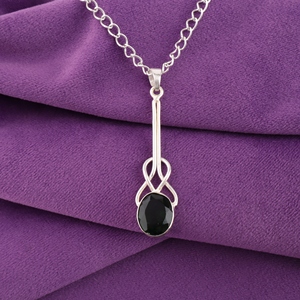 Pendentifs en laiton en argent sterling 925 en gros, bijoux fantaisie, pendentifs en tourmaline verte, forme ovale, sertis clos, pour femmes - Product Image 4