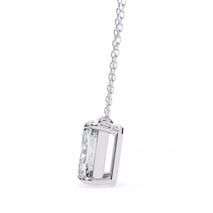 925 Sterling Silver Emerald Cut Moissanite Pendant Necklace Lab Grown Diamond Solitaire Jewelry for Women - Product Image 3