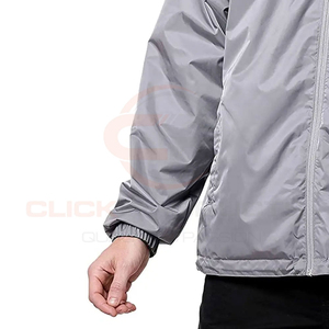 Veste bomber coupe-vent respirante et imperméable en maille pour homme, personnalisée, style décontracté, avec capuche, 100 % nylon - Product Image 3