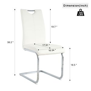 Sedie da Pranzo Moderne in Ecopelle con Gambe in Metallo Cromato, Sedia Imbottita per Soggiorno con Design del Sedile Imbottito - Product Image 5
