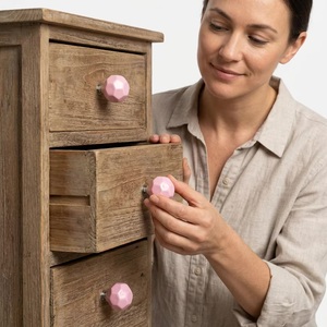 Modern Geometric Pink Plastic Cabinet <b>Knobs</b> <b>for</b> <b>Dresser</b> and Kitchen Use Easy Installation - Product Image 2