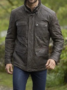 <b>Mens</b> Rusland Dark Brown <b>Leather</b> <b>Jacket</b> - Product Image 2