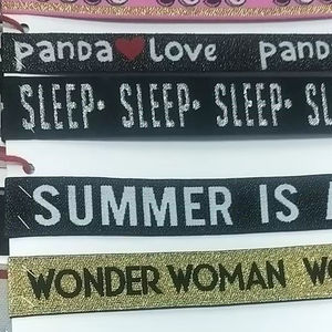 Échantillon Gratuit Bande Élastique Personnalisée avec Logo Tissu Jacquard Nylon Spandex Broderie Sangle en Tissu pour Sous-vêtements et Bracelets - Product Image 2