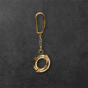Llavero Vintage de Latón con Forma de Salvavidas, Anillo para Llaves Náutico, Accesorio Coleccionable Marítimo - Product Image 3