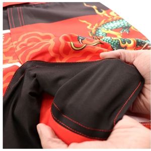 Pantalones Cortos de Boxeo Unisex Rojos y Negros con Bloques de Color, Estampado Digital, Ajuste Atlético, Elásticos, de Spandex y Poliéster, que Absorben la Humedad, Tela de 140g - Product Image 6