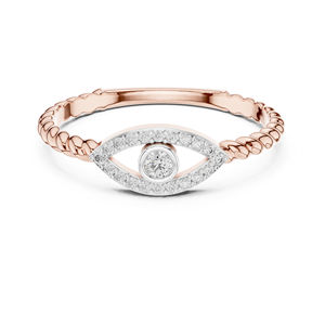 แหวนเพชรทรงกลมทองคำ 14K สำหรับผู้หญิง |   ชุดเจ้าสาว |   เพชรที่เพิ่งเพาะเลี้ยง - Product Image 2