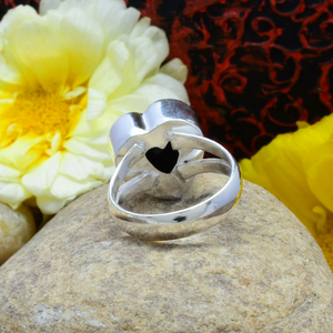 Bague en argent 925 en forme de cœur en onyx noir, bijoux en pierres précieuses faits à la main pour filles - Product Image 3