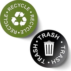 Etiquetas de Reciclaje Personalizadas para Contenedores de Basura, Etiquetas de Vinilo Impermeables para Reciclaje y Basura, Calcomanías para Clasificación de Residuos en Interiores y Exteriores - Product Image 3