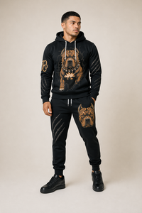 Modern Tech Fabric Tracksuit Men Zip Hoodie And Jogger <b>Pants</b> Set Stylish Training Sportswear Design - Product Image 5