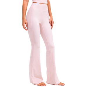 Women Flared <b>Leggings</b> High Waist Yoga Pants Bootcut Tights Soft SolidPattern Flare Leg Trousers Athletic Workout <b>Legging</b> - Product Image 3