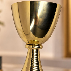 Premium Polished Brass <b>Trophy</b> Goblet Elegant Metal Chalice Decorative Stemmed <b>Cup</b> Luxury Award Tabletop Display Collectible - Product Image 2