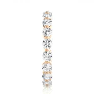Anillo de Eternidad Completo con Diamantes Cultivados en Laboratorio, Corte Brillante Redondo, Chapado en Oro Rosa, Joyería de Boda, Color D, Diamantes Preciosos, Anillos Vintage - Product Image 4