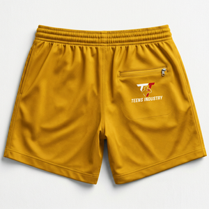 Shorts de sport pour homme 2026 en polyester couleur unie, taille élastique, séchage rapide, respirant, écologique, avec logo imprimé sur le devant, pour la gym - Product Image 2