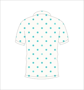 Polo pour homme blanc et turquoise à micro pois, personnalisable par sublimation, manches courtes, décontracté, respirant, léger, pour le golf - Product Image 2