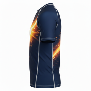 Maillot de compression à manches courtes personnalisé, sublimé, respirant, coutures durables, tissu premium, pour MMA, BJJ, surf et entraînement. - Product Image 3