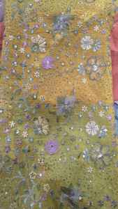 Tela de seda Fendi premium con bordado de diseñador, material bordado para vestidos de mujer, proveedor mayorista de prendas de vestir. - Product Image 4