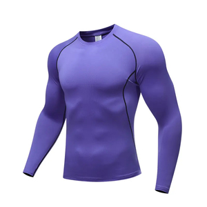 Men's Long Sleeve Compression Shirt Black Slim Fit Quick Dry Sporty O-Neck Base <b>Layer</b> Top men baseball compression inner shirt - Product Image 5