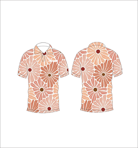 เสื้อโปโลลายดอกไม้ทรงเรขาคณิตแบบกำหนดเอง ระบายอากาศได้ดี น้ำหนักเบา เหมาะสำหรับทีมกอล์ฟ แขนสั้น พิมพ์ลายแบบซับลิเมชั่น เสื้อผ้ากีฬาลำลอง - Product Image 2