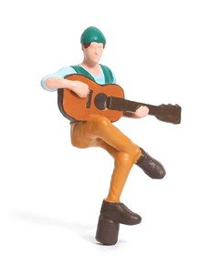 Accesorios en miniatura de fábrica, figuritas de casa de muñecas de resina, cantante de guitarra - Product Image 1