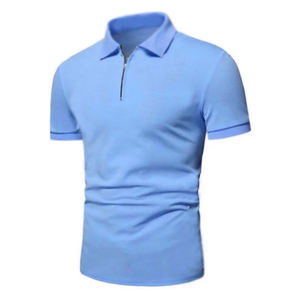 Custom Knit Solid Color Soft Basic Style Polo Button Knitting 100%Cotton T-Shirt Short Sleeve Men'S Sweater - Product Image 2
