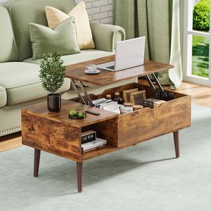 Sweetcrispy piccola scrivania da pranzo ascensore superiore per caffè tavolo di stoccaggio in legno con scomparto nascosto per la casa soggiorno o ufficio - Product Image 1