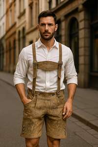 Shorts traditionnels en laine brodés pour hommes avec cordon de serrage, parfaits pour les festivals d'été en plein air - Product Image 4