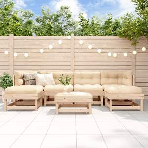 Conjunto de Muebles de Jardín Beige con Madera Natural para Entretenimiento al Aire Libre - Product Image 1