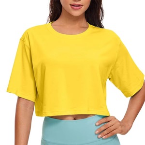 Camisetas de Mujer al por Mayor, Tejidas en Lona de Poliéster/Algodón, Corte Regular, Antiarrugas, Secado Rápido, Transpirables, Manga Corta para Verano - Product Image 5