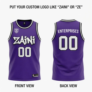 Maillot de basketball en maille polyester premium 220g, respirant, séchage rapide, impression par sublimation, col mandarin, bretelles réglables - Product Image 1