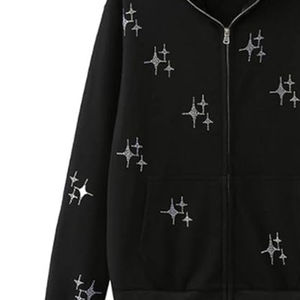 เสื้อฮู้ดดี้ประดับเพชรซิปแบบมีสไตล์ ปี 2026 ดีไซน์ทันสมัยสำหรับทุกเพศ สไตล์ฮิปฮอปแนวสตรีทแฟชั่น ผลิตจากผ้าฝ้ายฟลีซ 100% ให้ความอบอุ่นในฤดูหนาว - Product Image 6