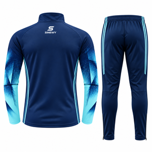 Ensemble de survêtement SINEWY pour homme, dégradé rouge-jaune, manches longues, fermeture éclair, respirant, anti-UV, évacuation de l'humidité, pantalon à taille élastique - Product Image 4