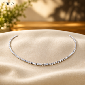 Iced Out 925 Sterling Silver Round Brilliant Cut Diamond <b>Tennis</b> <b>Necklace</b> Moissanite Men's Everyday Wear - Product Image 3
