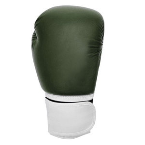 Guantes de Boxeo de Cuero PU Transpirables Personalizables Verde Blanco Negro Cierre con Cordones Correa de Muñeca Ajustable Entrenamiento Unisex para Adultos - Product Image 2