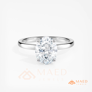 Moissanite Oval <b>Solitaire</b> <b>Ring</b> for Women <b>Silver</b> Tone Engagement Anniversary Jewelry Elegant Daily Wear Style - Product Image 5