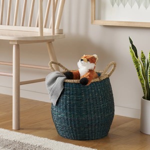 ตะกร้าหวายสีเขียวมอสทรงกลม ตะกร้าเก็บของทำมือ ขายส่ง เป็นมิตรกับสิ่งแวดล้อม ผลิตในเวียดนาม - Product Image 3