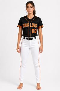 Uniforme de baseball personnalisé pour hommes, maillot à manches courtes sublimé, pantalon blanc, vêtements d'été respirants, logo sur le devant - Product Image 4